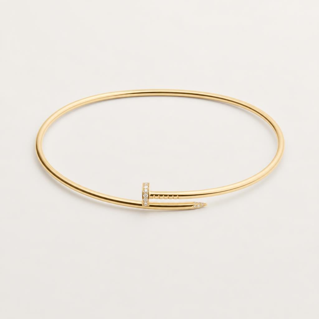 Cartier Juste Un Clou torque necklace small with diamond tip 18ct yellow gold — Erkals