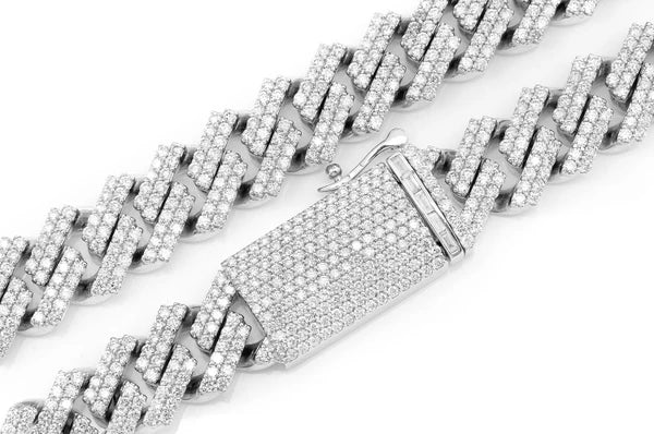 Erkals Jewellers 13mm Raised Miami Cuban Diamond Necklace 18K Gold 28.25ctw