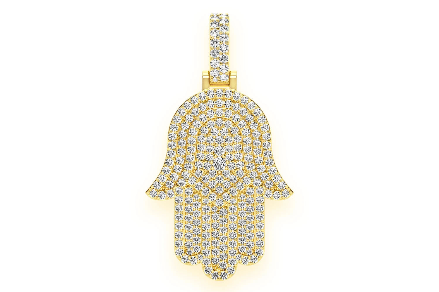 Erkals Jewellers Hamsa Pendant 18K Gold Diamond 3.75ctw