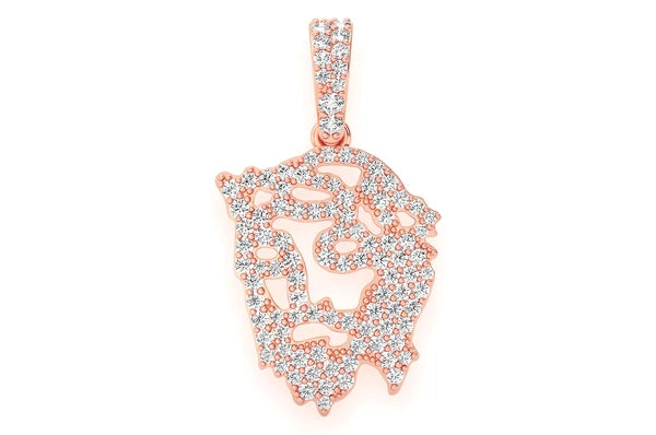 0.33ct Diamond Jesus Silhouette Pendant 18K Solid Gold