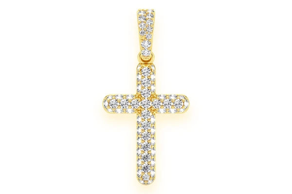 Erkals Jewellers Bubbly Cross Pendant 18K Gold Diamond 0.50ctw