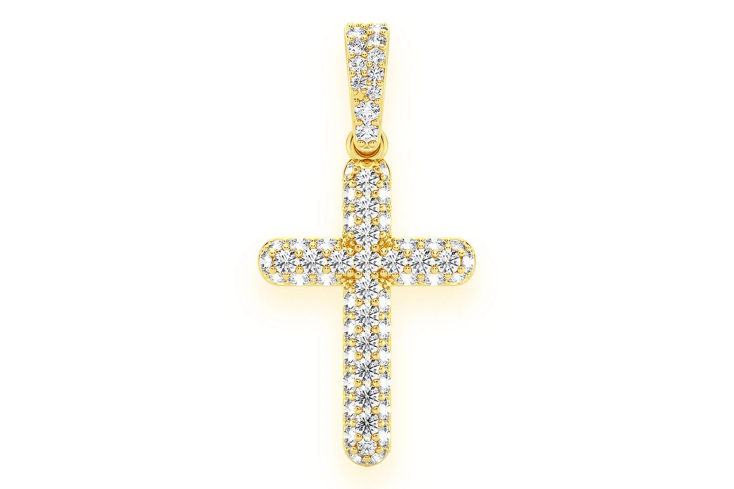 Erkals Jewellers Bubbly Cross Pendant 18K Gold Diamond 0.50ctw