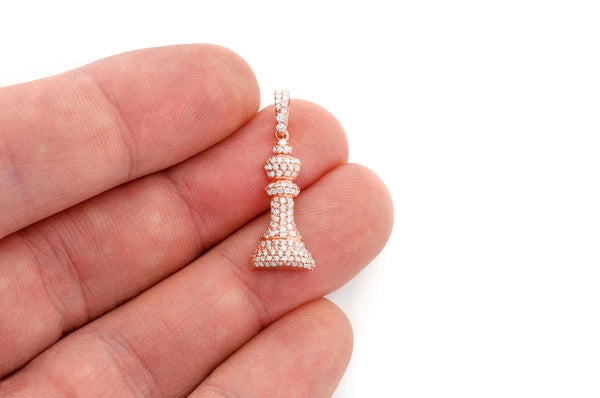 Erkals Jewellers King Chess Piece Pendant 18K Gold Diamond 0.60ctw