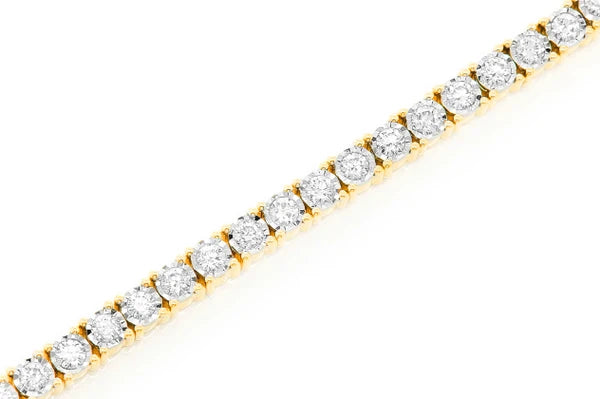 Erkals Jewellers 6pt Miracle Set Diamond Tennis Bracelet 18K Gold 2.75ctw