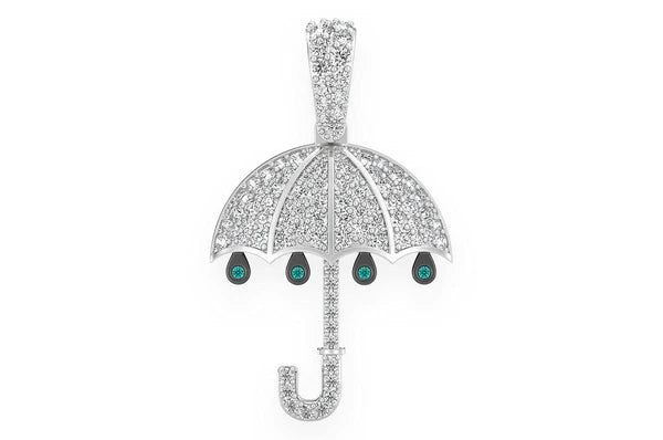 0.75ct Diamond Drip Umbrella Pendant 18K Solid Gold