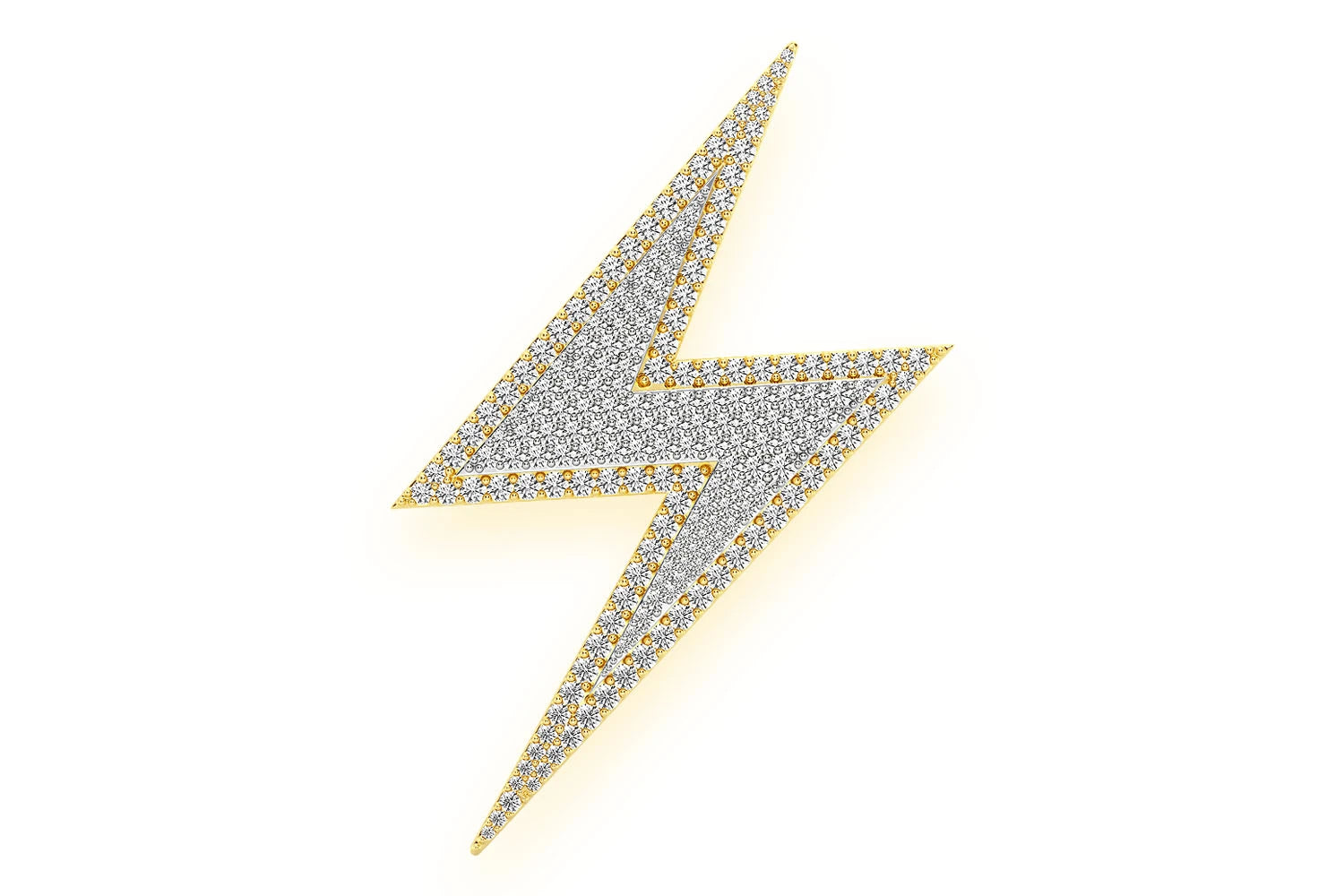 Erkals Jewellers Lightning Bolt Pendant 18K Gold Diamond 2.75ctw