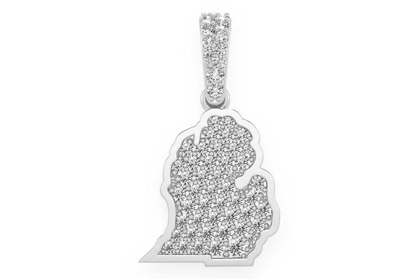Erkals Jewellers Michigan State Pendant 18K Gold Diamond 0.30ctw