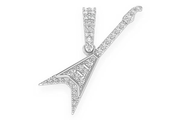 Erkals Jewellers Flying V Guitar Pendant 18K Gold Diamond 0.15ctw