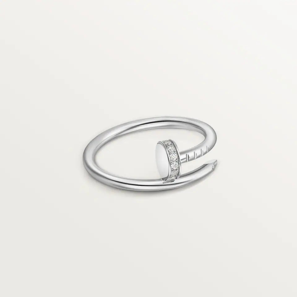 Cartier Juste un Clou Ring Small Model Diamonds 18K White Gold