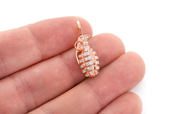 0.40ct Diamond Grenade Pendant 18K Solid Gold