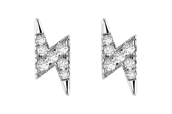 Erkals Jewellers Lightning Bolt Stud Earrings 18K Gold 0.05ctw