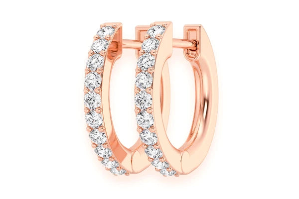 Erkals Jewellers One Row Huggie Hoop Earrings 18K Gold 0.15ctw