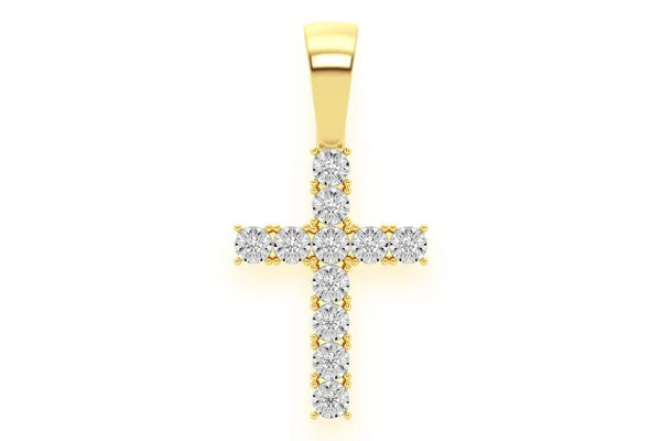 Erkals Jewellers Miracle Set Cross Pendant 18K Gold Diamond 0.15ctw