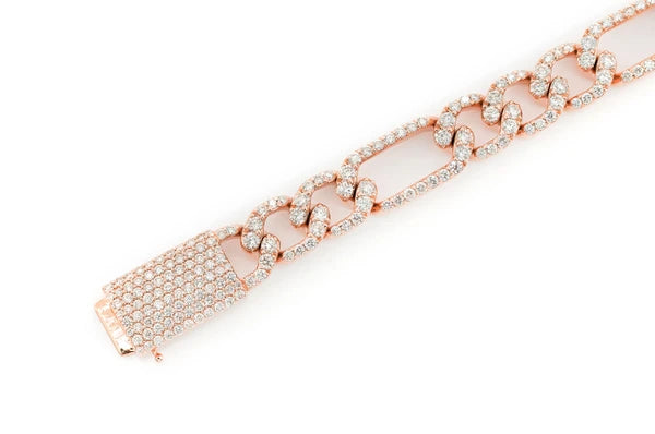 Erkals Jewellers 6mm Figaro Link Diamond Bracelet 18K Gold 3.50ctw
