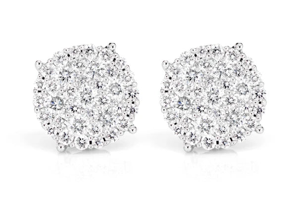 Erkals Jewellers Disc Cluster Stud Earrings 18K Gold 1.00ctw