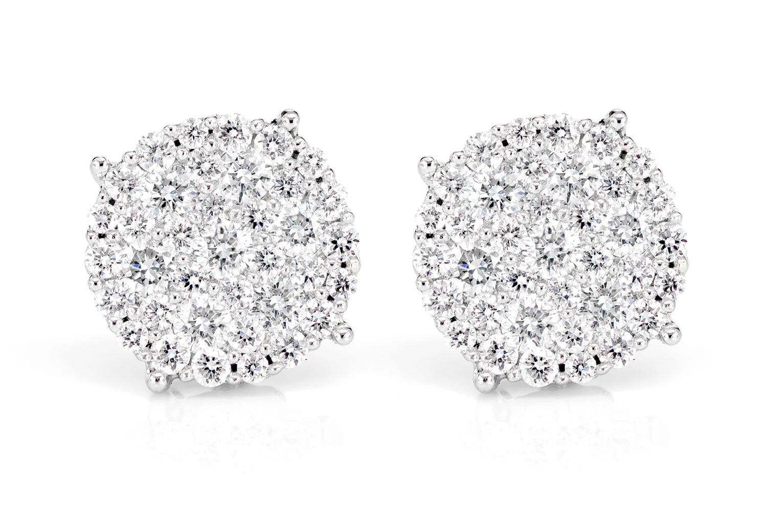 Erkals Jewellers Disc Cluster Stud Earrings 18K Gold 1.00ctw