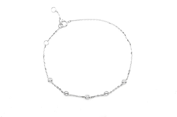 Erkals Jewellers Bead Bezel Diamond Bracelet 18K Gold 0.05ctw