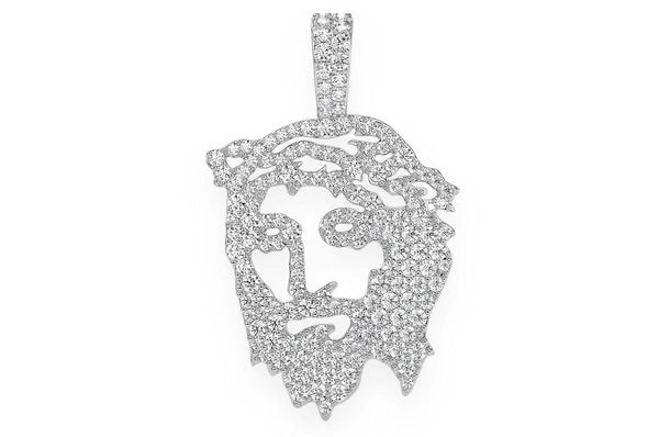 4.00ct Diamond Jesus Silhouette Pendant 18K Solid Gold