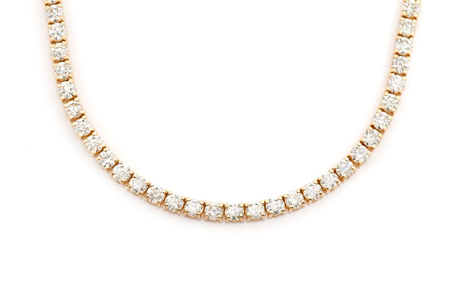 Erkals Jewellers 15pt Prong Set Tennis Necklace 18K Gold 22.00ctw