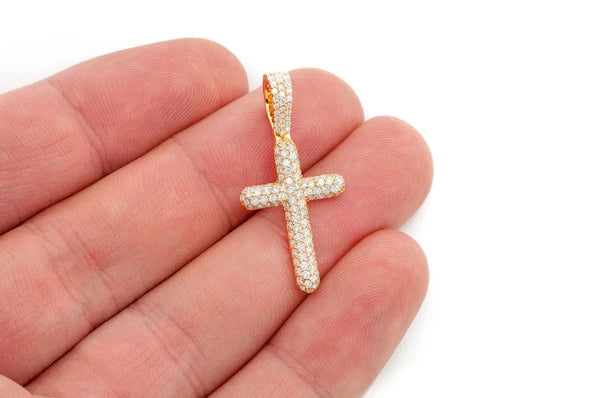 Erkals Jewellers Bubbly Cross Pendant 18K Gold Diamond 1.10ctw
