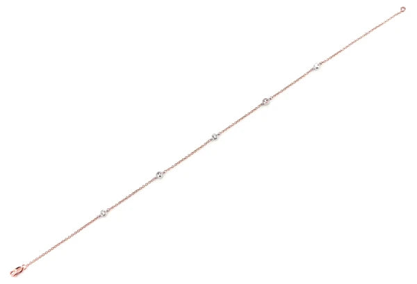 Erkals Jewellers Bead Bezel Diamond Station Bracelet 18K Gold 0.10ctw