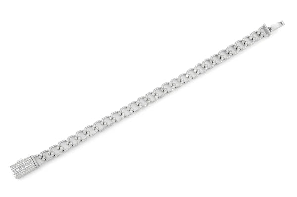 Erkals Jewellers 8mm Elongated Miami Cuban Diamond Bracelet 18K Gold 6.25ctw