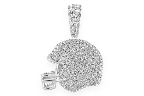 1.50ct Diamond Football Helmet Pendant 18K Solid Gold