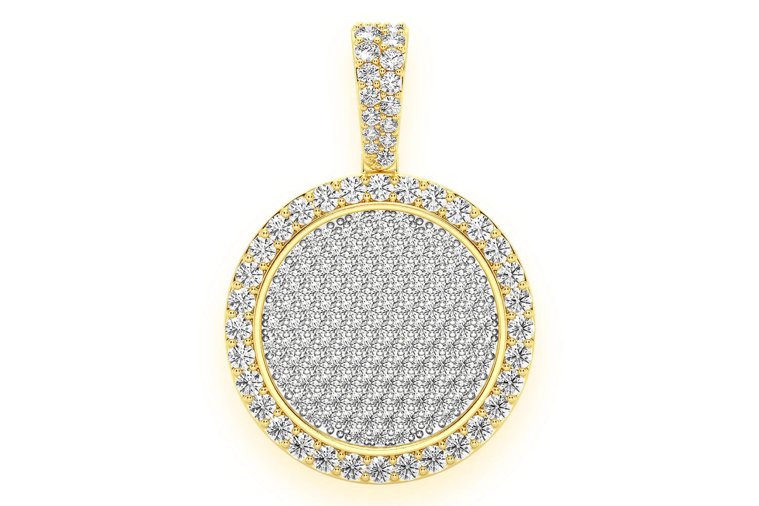 Erkals Jewellers Pave Medallion Pendant 18K Gold Diamond 2.00ctw