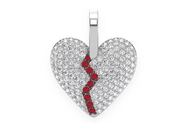 Erkals Jewellers Broken Heart Emoji Pendant 18K Gold Diamond 0.70ctw