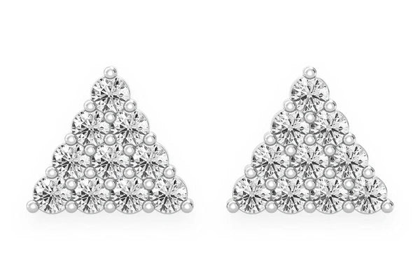 Erkals Jewellers Triangle Stacked Stud Earrings 18K Gold 0.15ctw