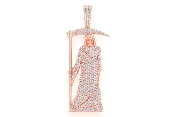 Erkals Jewellers Grim Reaper Pendant 18K Gold Diamond 4.50ctw