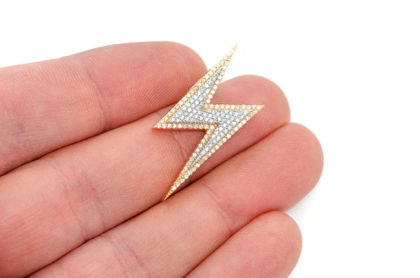 Erkals Jewellers Layered Lightning Bolt Pendant 18K Gold Diamond 0.65ctw