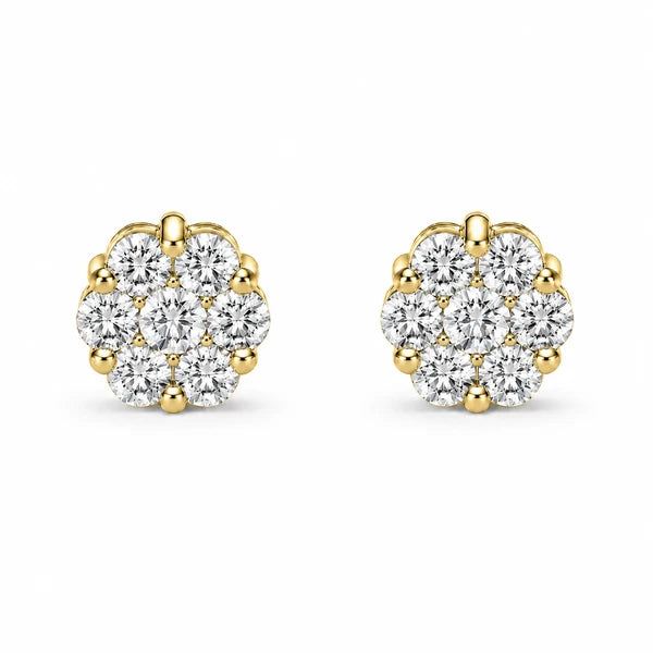 Erkals Jewellers Flower Stud Earrings 18K Gold 0.50ctw