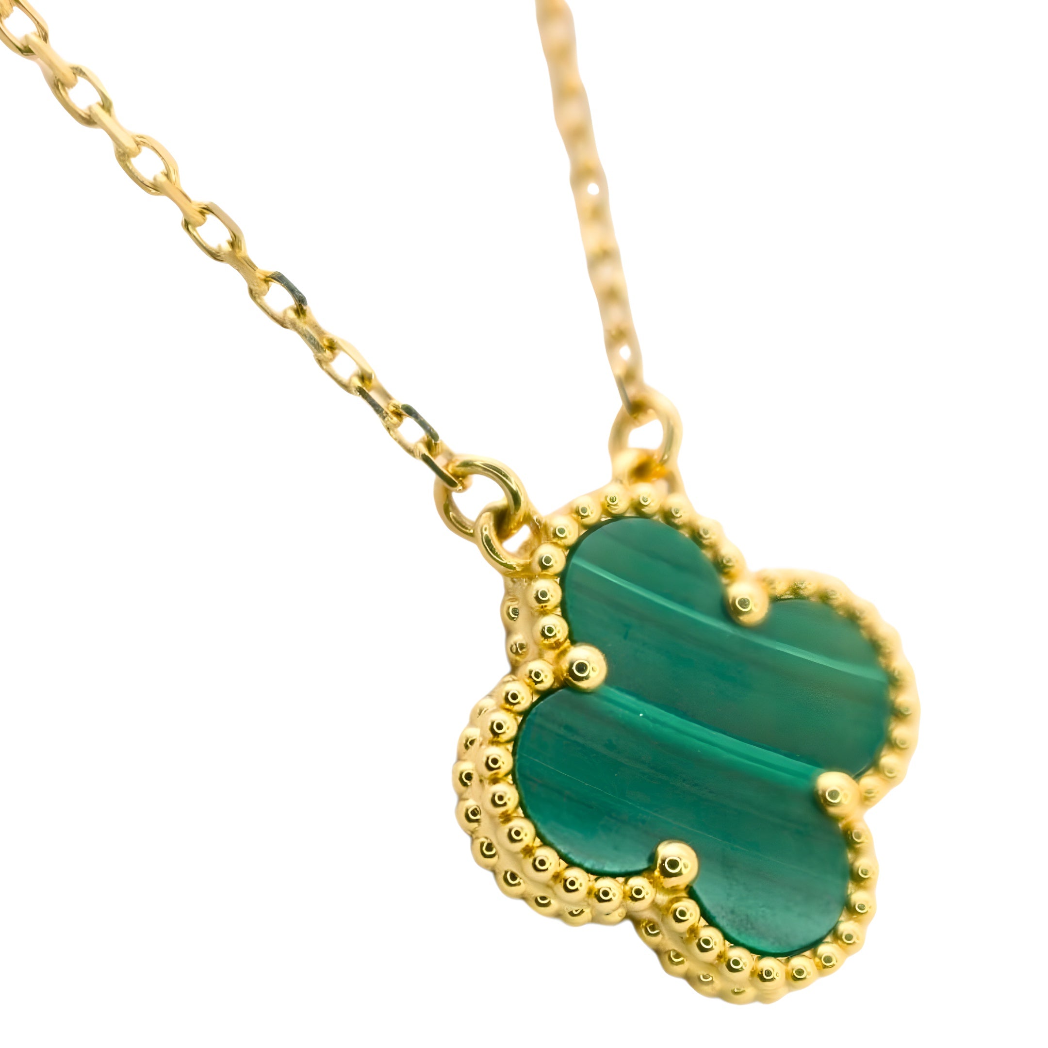 Van Cleef & Arpels Vintage Alhambra Pendant Malachite 18K Yellow Gold