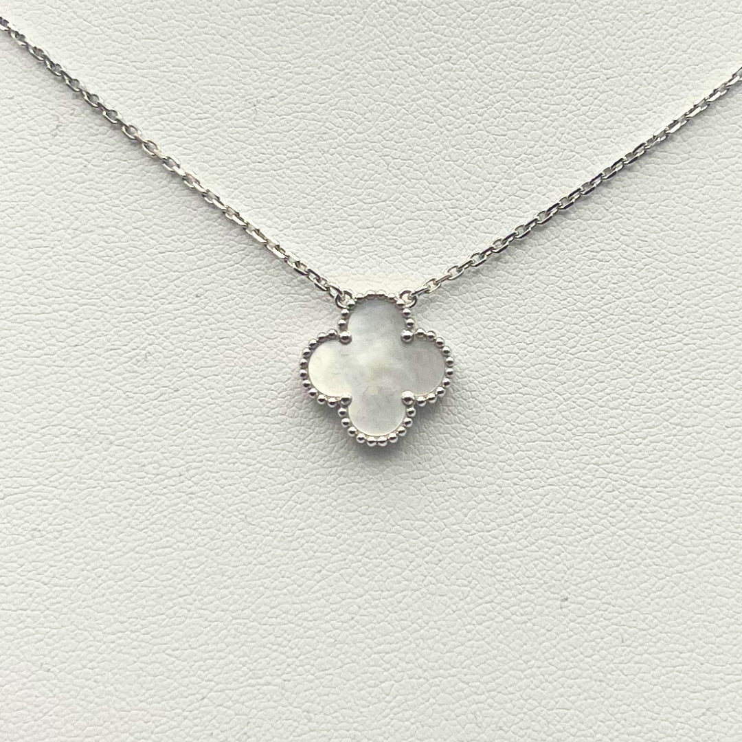 Van Cleef & Arpels Vintage Alhambra Pendant Mother-Of-Pearl 18K White Gold