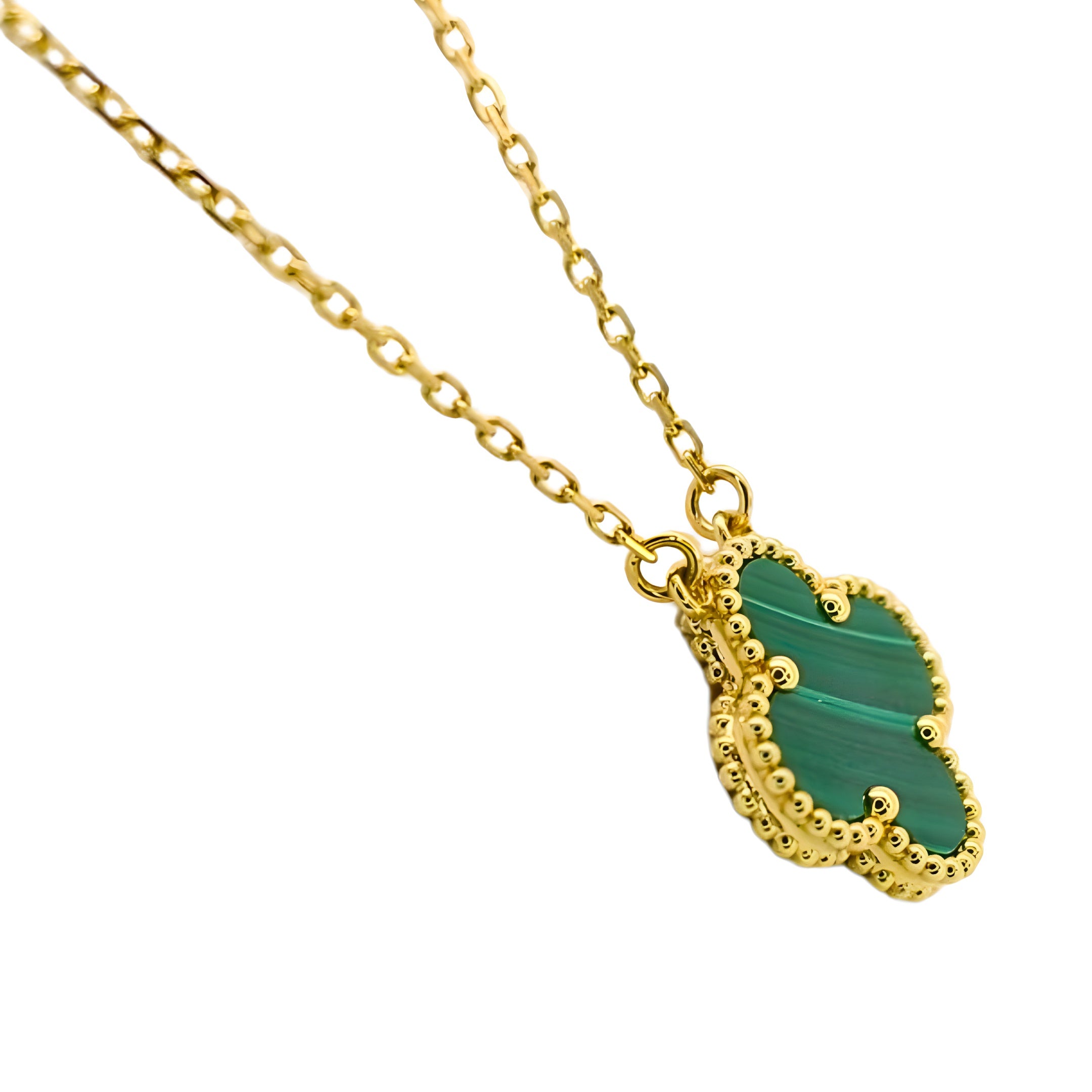 Van Cleef & Arpels Vintage Alhambra Pendant Malachite 18K Yellow Gold