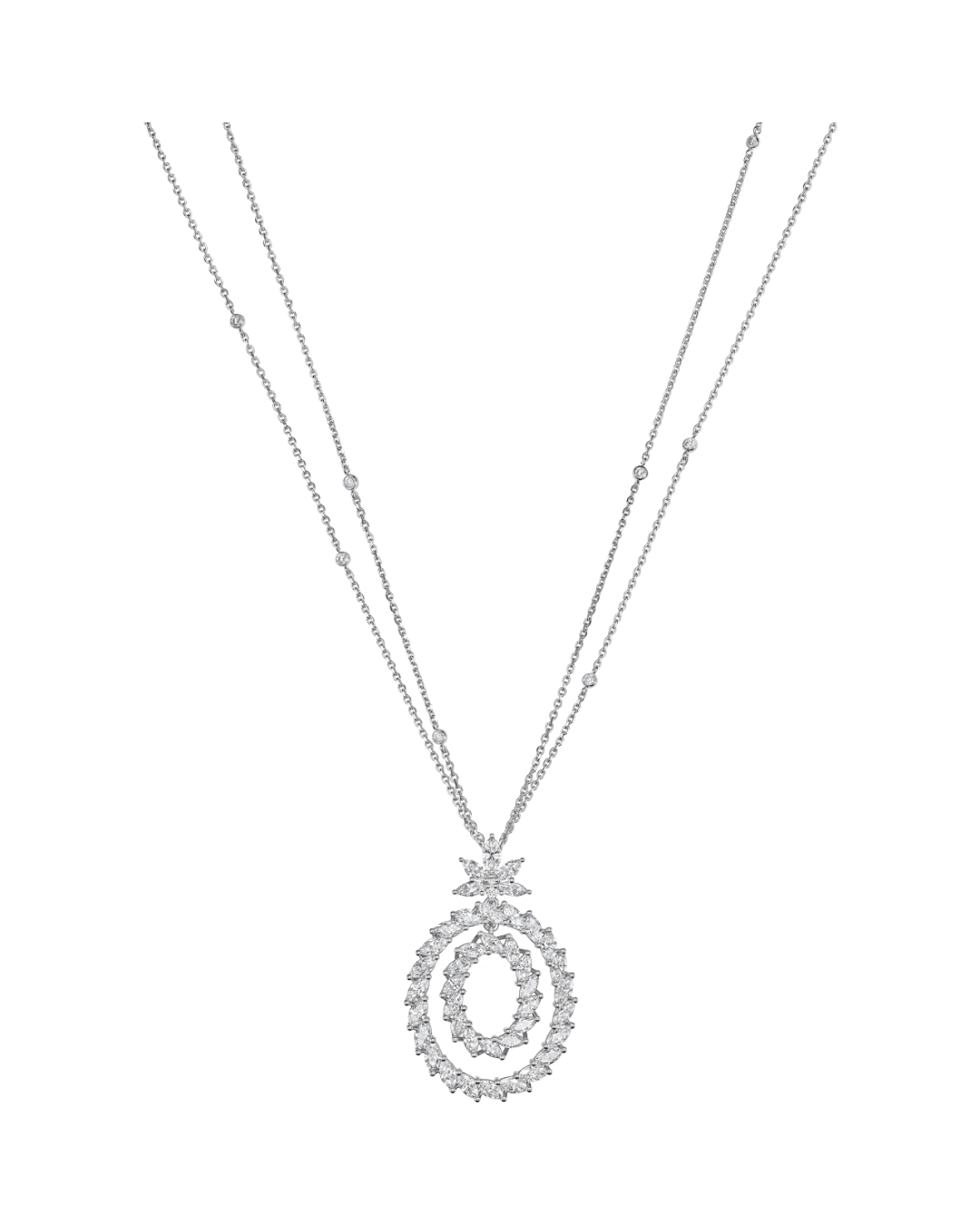 L'Heure du Diamant Marquise Diamond Pendant 18ct White Gold