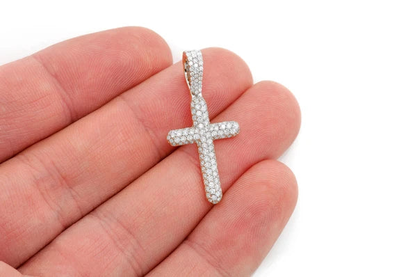 Erkals Jewellers Bubbly Cross Pendant 18K Gold Diamond 1.10ctw