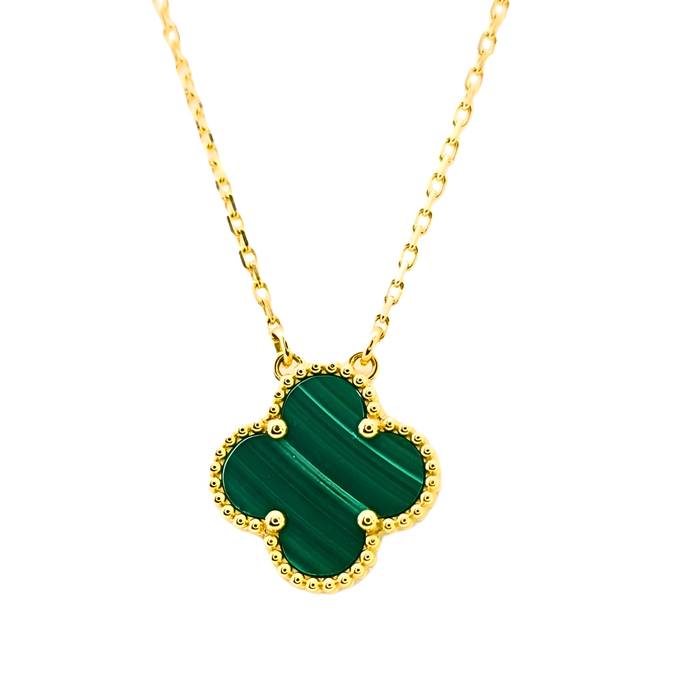 Van Cleef & Arpels Vintage Alhambra Pendant Malachite 18K Yellow Gold