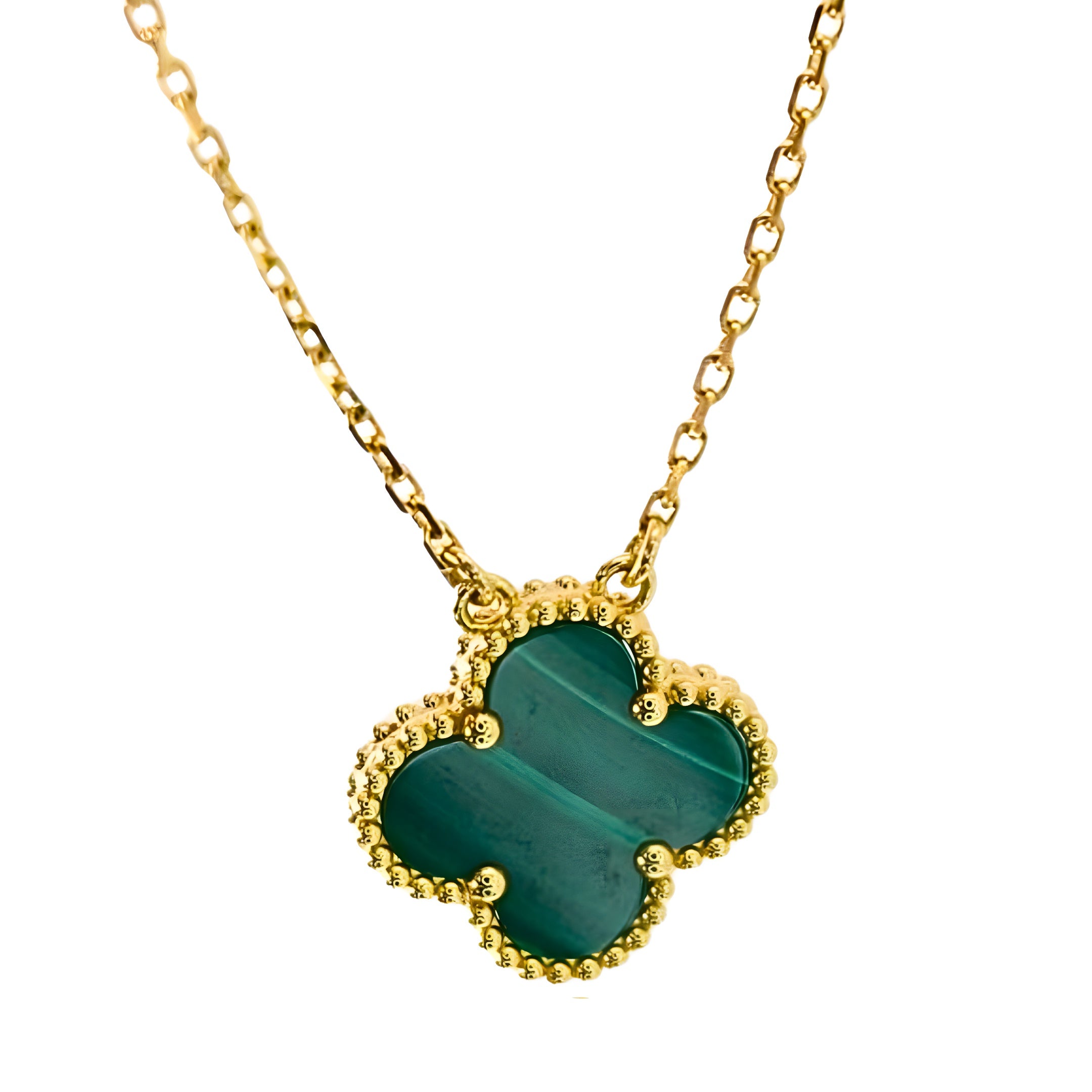 Van Cleef & Arpels Vintage Alhambra Pendant Malachite 18K Yellow Gold