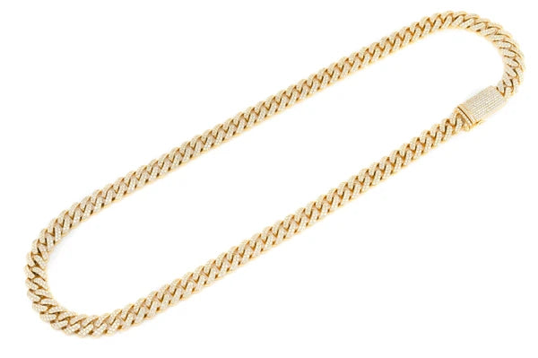 Erkals Jewellers 10mm Miami Cuban Diamond Necklace 18K Gold 14.00ctw