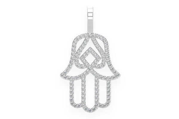 1.00ct Diamond Hasma Silhouette Pendant 18K Solid Gold