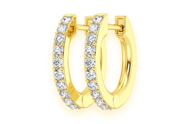 Erkals Jewellers One Row Huggie Hoop Earrings 18K Gold 0.15ctw