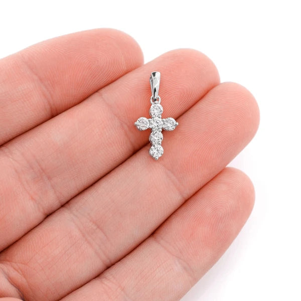 Erkals Jewellers Pointed Cross Pendant 18K Gold Diamond 0.75ctw