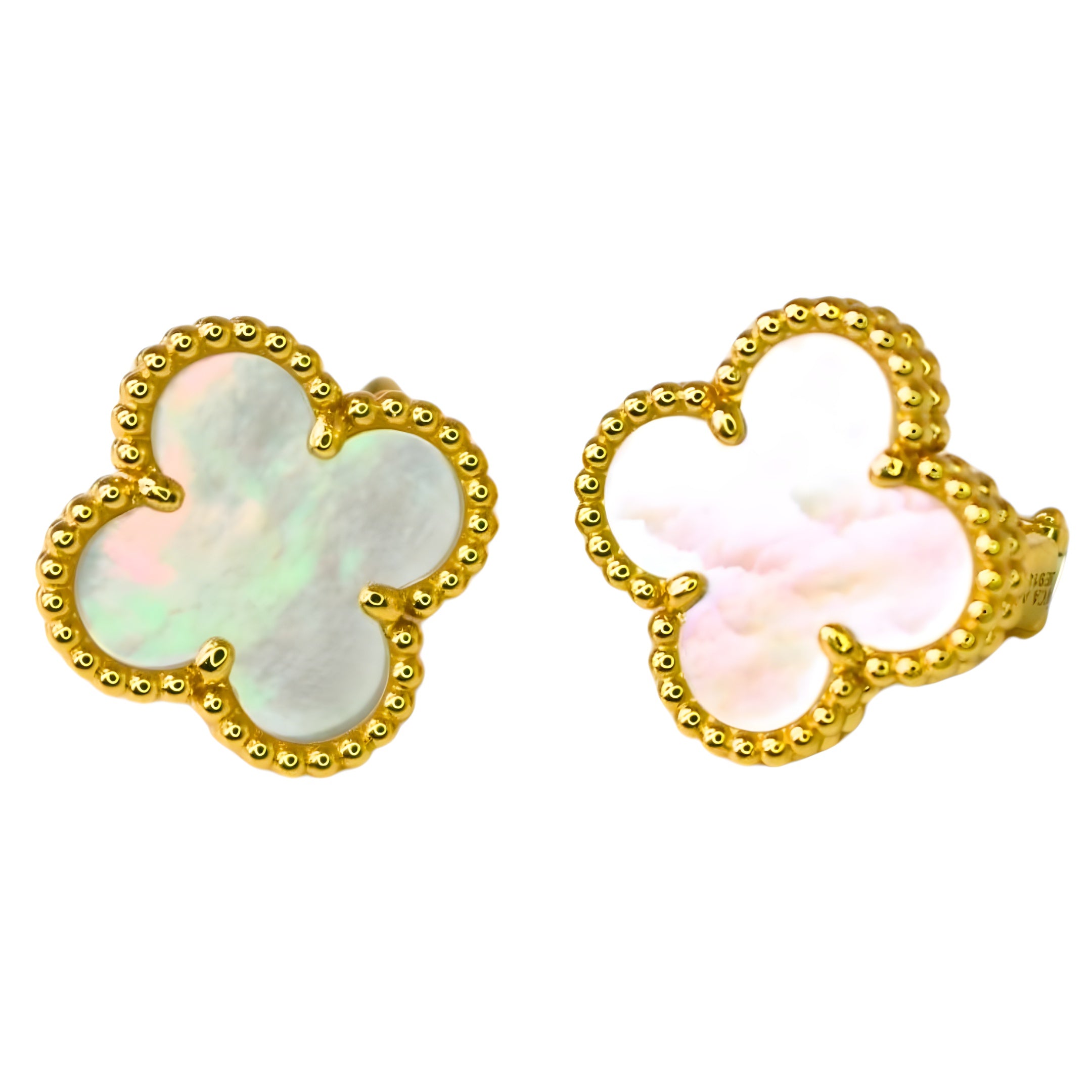 Van Cleef & Arpels Vintage Alhambra Earrings Mother-Of-Pearl 18K Yellow Gold