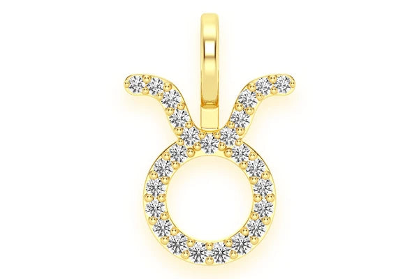 Erkals Jewellers Taurus Zodiac Pendant 18K Gold Diamond 0.10ctw