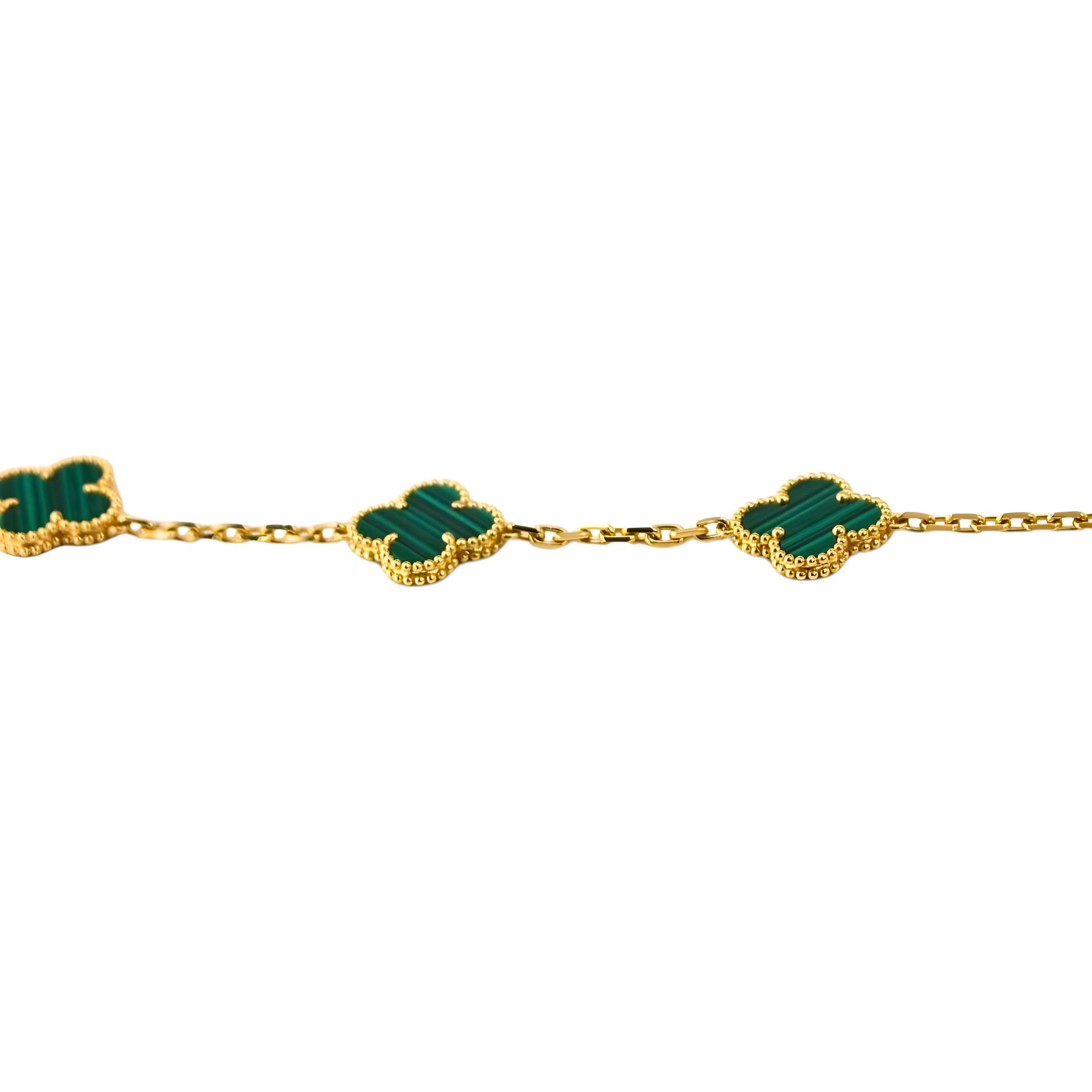 Van Cleef & Arpels Pulsera Vintage Alhambra 5 Motivos Malaquita Oro amarillo de 18 quilates
