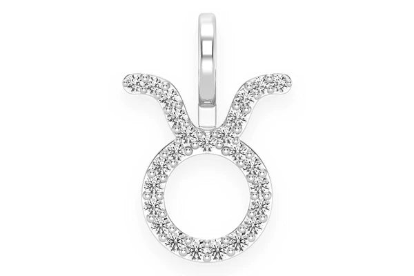 Erkals Jewellers Taurus Zodiac Pendant 18K Gold Diamond 0.10ctw