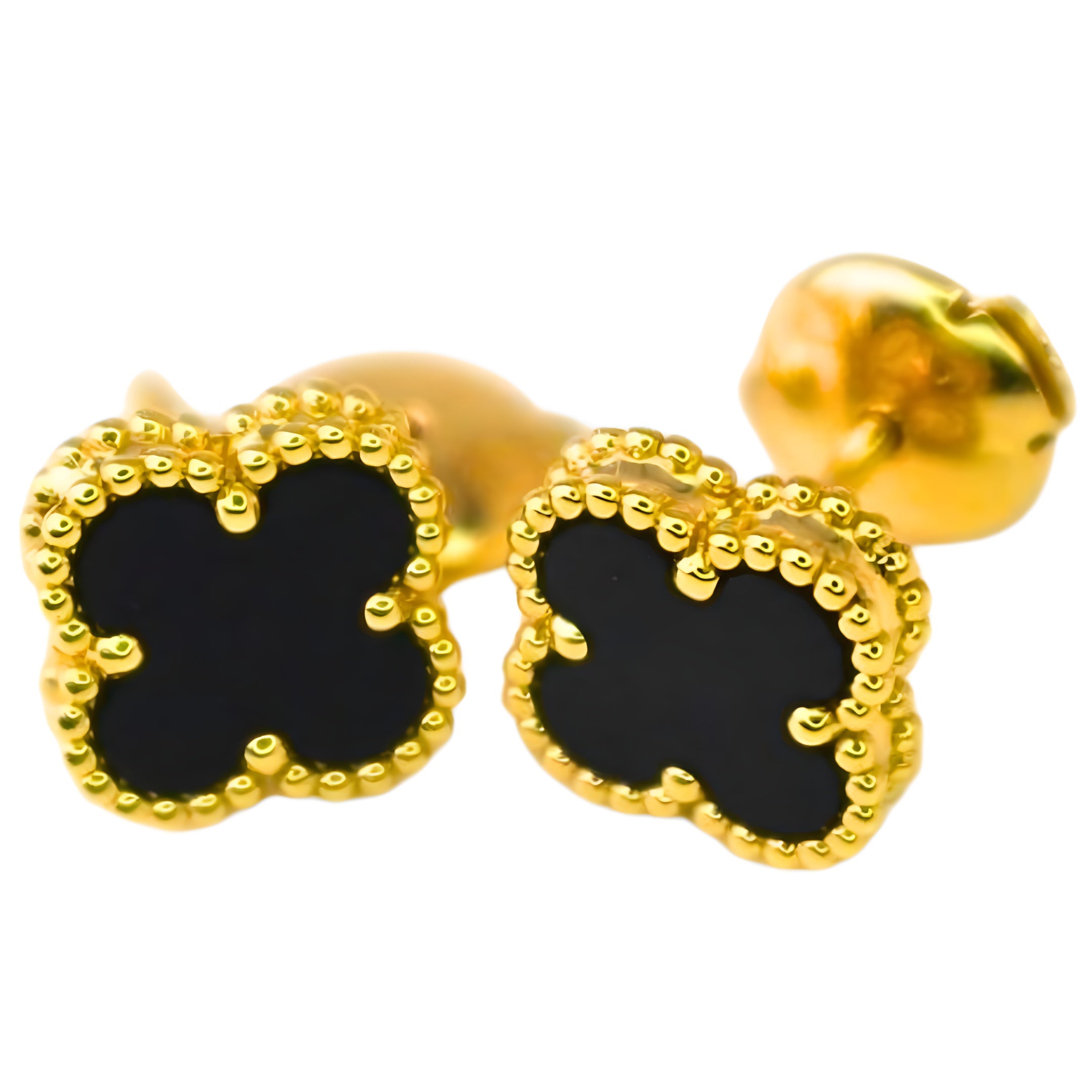 Van Cleef & Arpels Boucles d'oreilles Sweet Alhambra Onyx Or jaune 18 carats