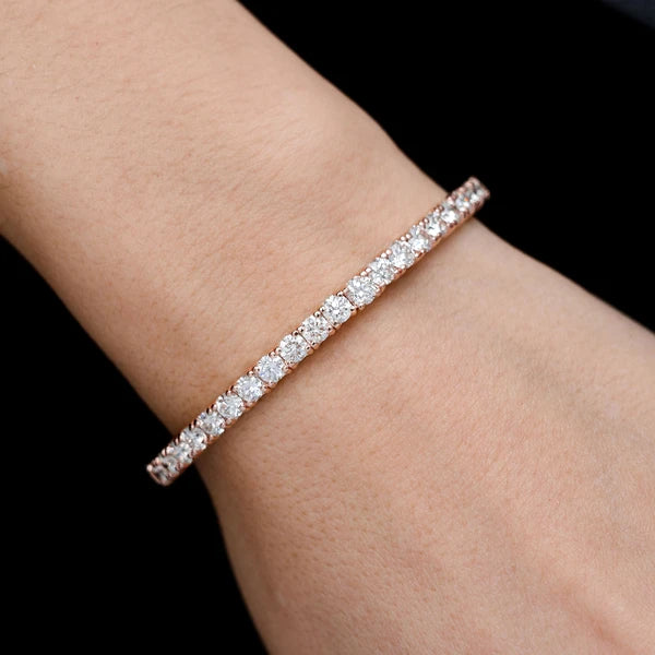 Erkals Jewellers 22pt Prong Set Diamond Flex Bangle Bracelet 18K Gold 5.00ctw